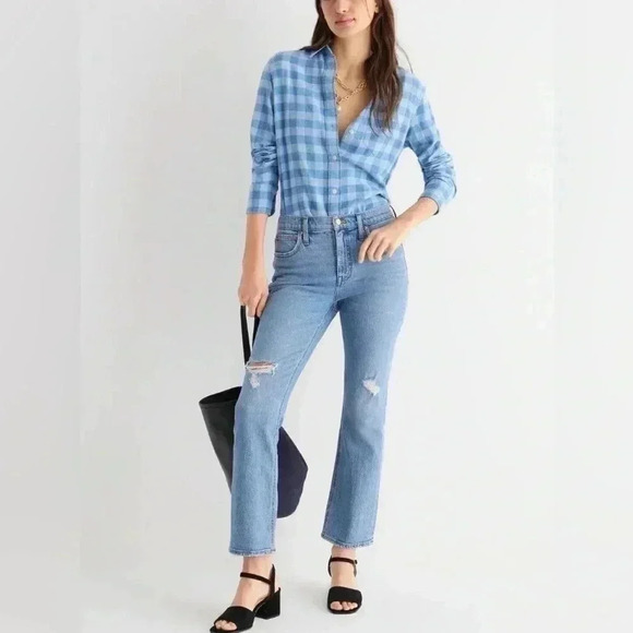 J Crew Demi 9 inch crop jeans, 25P Light Wash - Picture 2 of 11